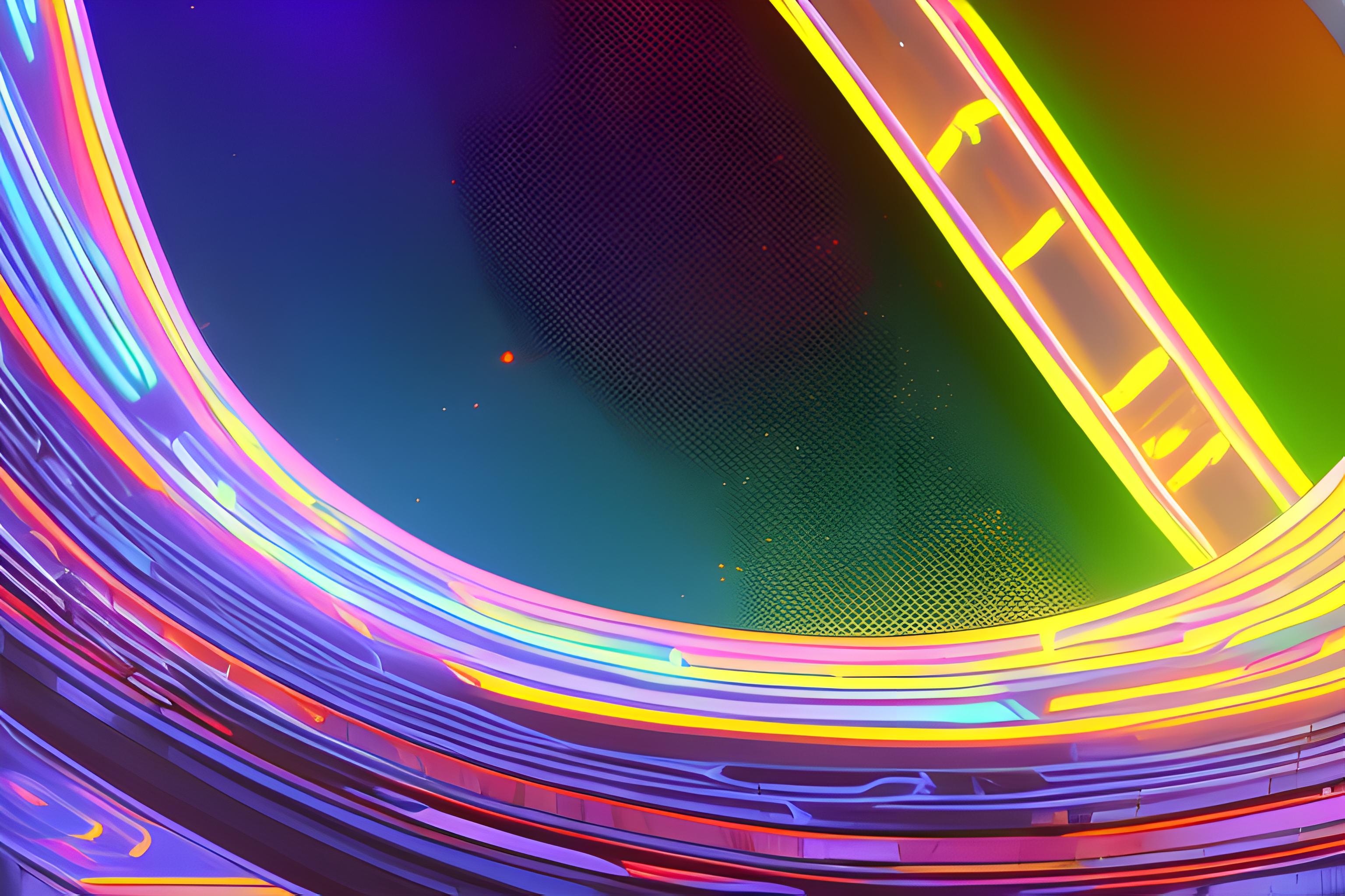 uzayda bir karadelik olsun karadelik mavi neon yeşil neon mor neon renklerden olsun

